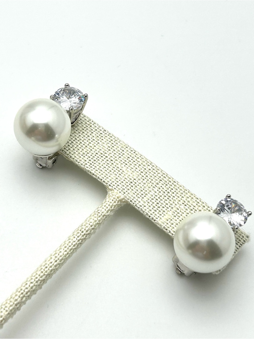 Kenneth Jay Lane Pearl and Crystal Earrings